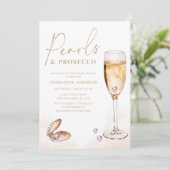 Invitation Elegant Pearls Prosecco Fête des mariées (Debout devant)