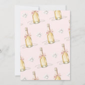 Invitation Elegant Pearls & Prosecco Pink Bow 50th Birthday (Dos)