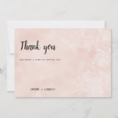 Invitation Elégant pêche blanc Merci dentelle de fleur blanc (Devant)