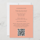 Invitation Élégant Pêche Florale Mariage d'été (Dos)