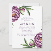 Invitation Elégant Peine violette Couples Floral Couples Douc (Devant)