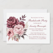 Invitation Elégant Peony Aquarelle Floral Bachelorette (Devant)