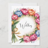 Invitation Elégant Peony Bouquet Wedding shower (Dos)