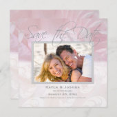 Invitation Elegant Peony Enregistrer la date : Argent (Devant / Derrière)