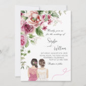 Invitation Elegant Peony et Rose Floral Wedding Party (Devant)