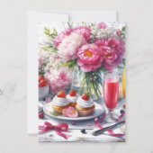 Invitation Elégant Peony Floral Anniversaire Brunch (Dos)