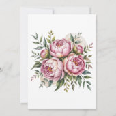 Invitation Élégant Peony Floral Bachelorette Party (Dos)