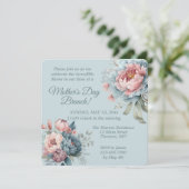 Invitation Elégant Peony Floral Fête des Mères Brunch (Debout devant)