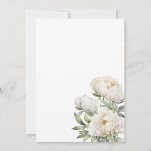 Invitation Élégant Peony Floral Script Baptême (Dos)