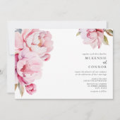 Invitation Elégant Peony Magnolia Mariage rose (Devant)