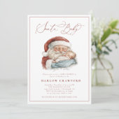 Invitation Elégant Père Noël moderne Baby Baby shower Invitat (Debout devant)