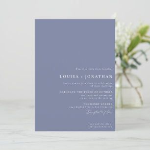 Invitation Élégant Périwinkle tendance Script Minimal Mariage