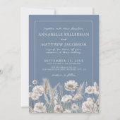 Invitation Elegant Periwinkle Wildflower Wedding (Devant)