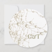 Invitation Élégant Perle Or Script Mariage Romantique Perles (Dos)