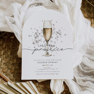 Invitation Élégant Perles Aquarelle & Prosecco pour Enterreme