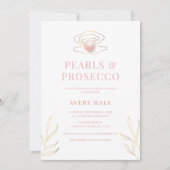 Invitation Elégant perles et Fête des mariées de poursuites (Devant)