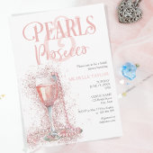 Invitation Elégant Perles & Prosecco Boho Blush Rose été