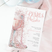 Invitation Elégant Perles & Prosecco Boho Blush Rose été
