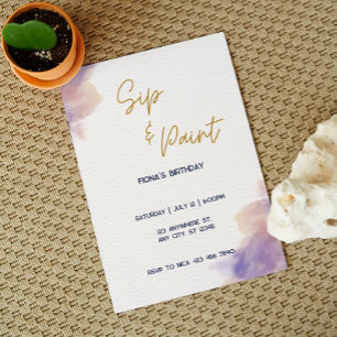 Invitation Elégant personnalisable Sip et Paint Party