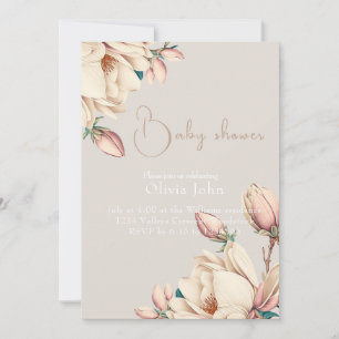 Invitation Élégant pétales de fleurs de Magnolia