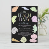 Invitation Elégant Petit Baby shower De Bébé De Plage (Debout devant)