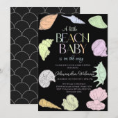 Invitation Elégant Petit Baby shower De Bébé De Plage (Devant / Derrière)
