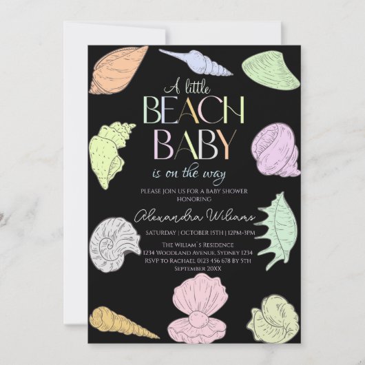 Invitation Elégant Petit Baby shower De Bébé De Plage (Devant)