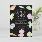 Invitation Elégant Petit Baby shower De Bébé De Plage (Debout devant)