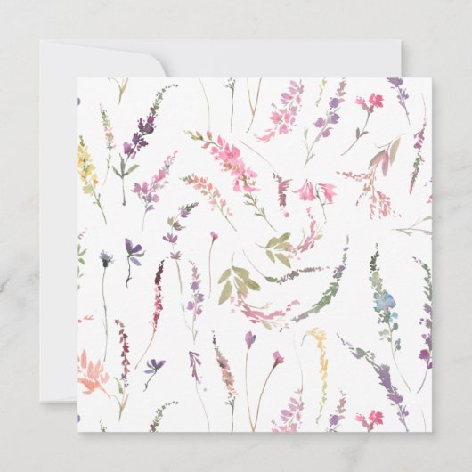 Invitation Elégant petit Fleur sauvage Script Baby shower fil (Dos)