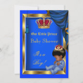 Invitation Elégant Petit Prince Baby shower Garçon Bleu (Devant)