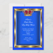 Invitation Elégant Petit Prince Baby shower Garçon Bleu (Dos)