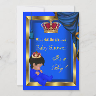 Invitation Élégant Petit Prince Baby Shower Garçon Bleu 2