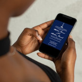 Invitation Elégant phare Mariage nautique - bleu marine,