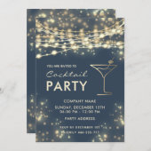 Invitation Élégant phares à cordes entreprise Cocktail party (Devant / Derrière)