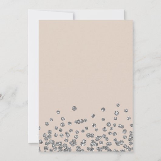 Invitation Elegant Photo 70th Birthday Silver Champagne (Dos)