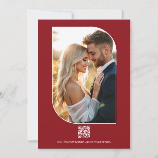 Invitation Elegant Photo and QR Code Garden Wedding (Dos)