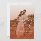 Invitation Élégant photo Burnt Orange Mariage (Devant)