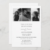 Invitation Elegant  Photo Collage Wedding (Devant / Derrière)