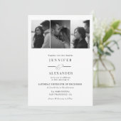 Invitation Elegant  Photo Collage Wedding (Debout devant)