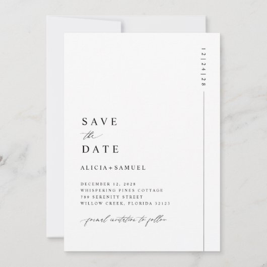 Invitation Élégant Photo Destination Mariage Enregistrer La D (Dos)