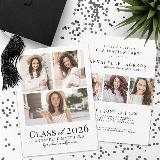 Invitation Elegant Photo Graduation Party