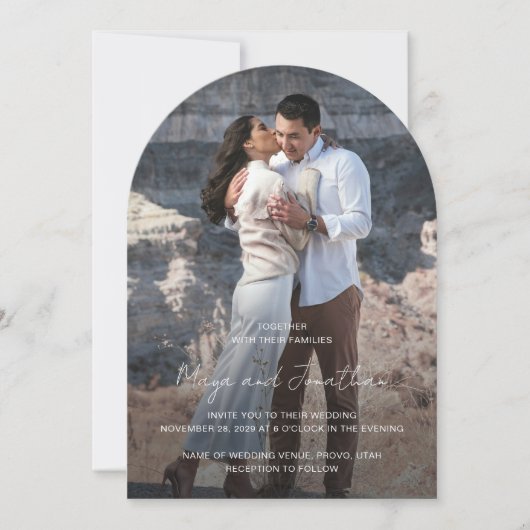 Invitation Élégant Photo Mariage moderne (Devant)