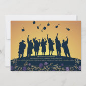 Invitation Elégant Photo Marine Bleu et Or (Dos)