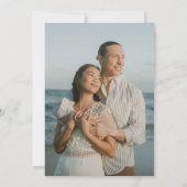 Invitation Élégant Photo moderne Mariage bleu Dusty (Dos)