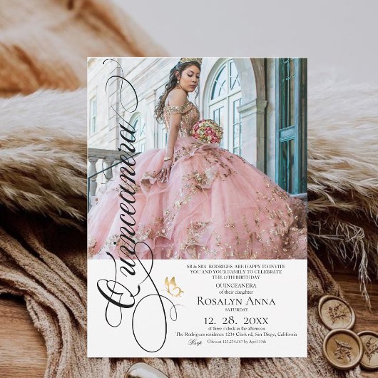 Invitation Elegant Photo Quinceañera