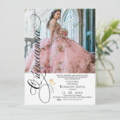 Invitation Elegant Photo Quinceañera (Debout devant)