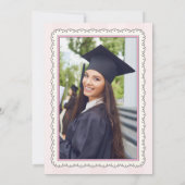 Invitation Élégant Photo Rose Coquette Bow Graduation (Dos)