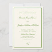 Invitation Elegant Photo Sage Green Wedding (Devant)