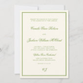 Invitation Elegant Photo Sage Green Wedding (Devant)