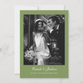 Invitation Elegant Photo Sage Green Wedding (Dos)